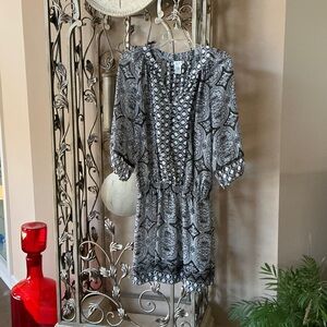 Cache Black and White Patterned Dress